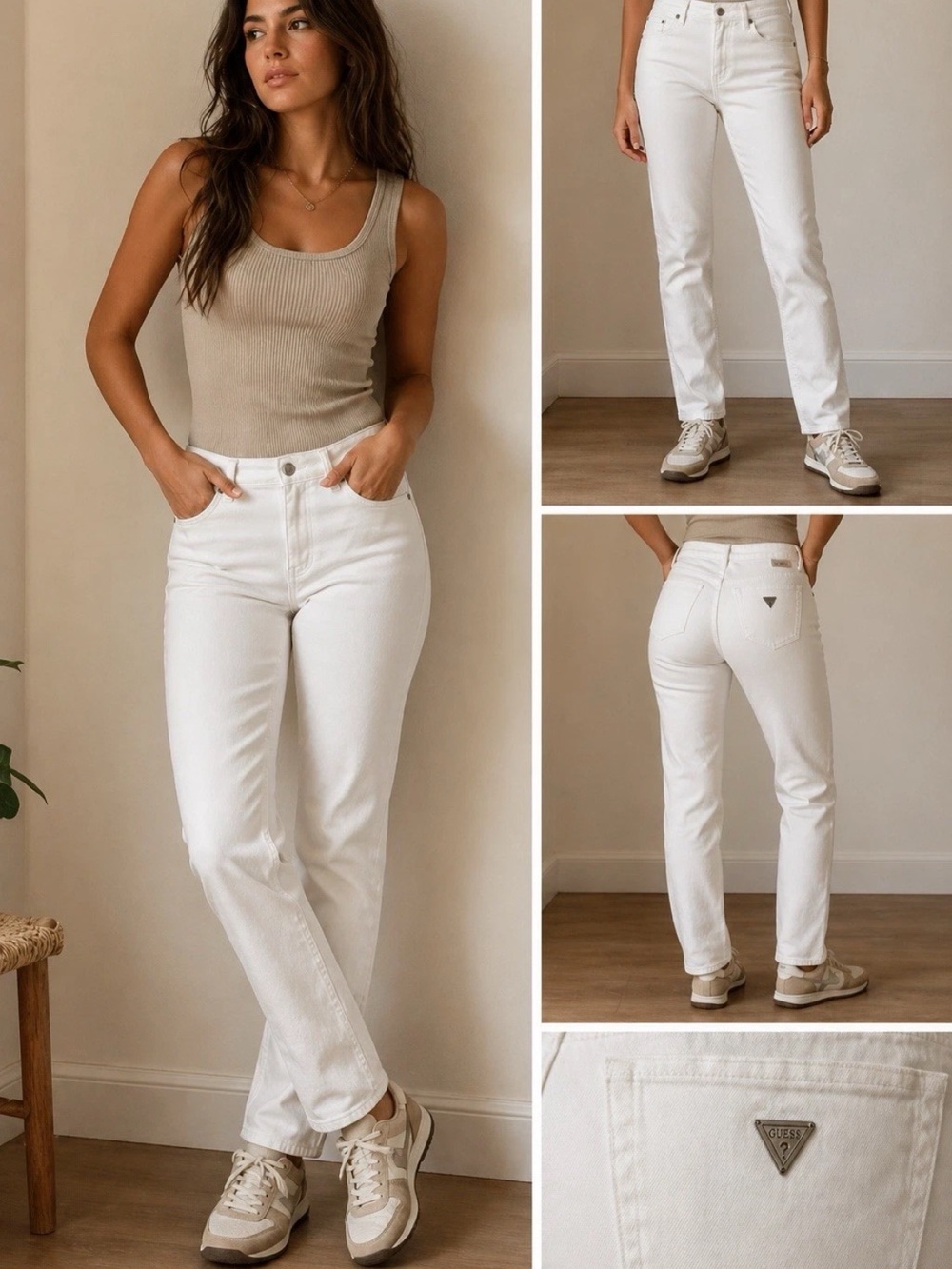 Guess Straight Leg Jeans in White